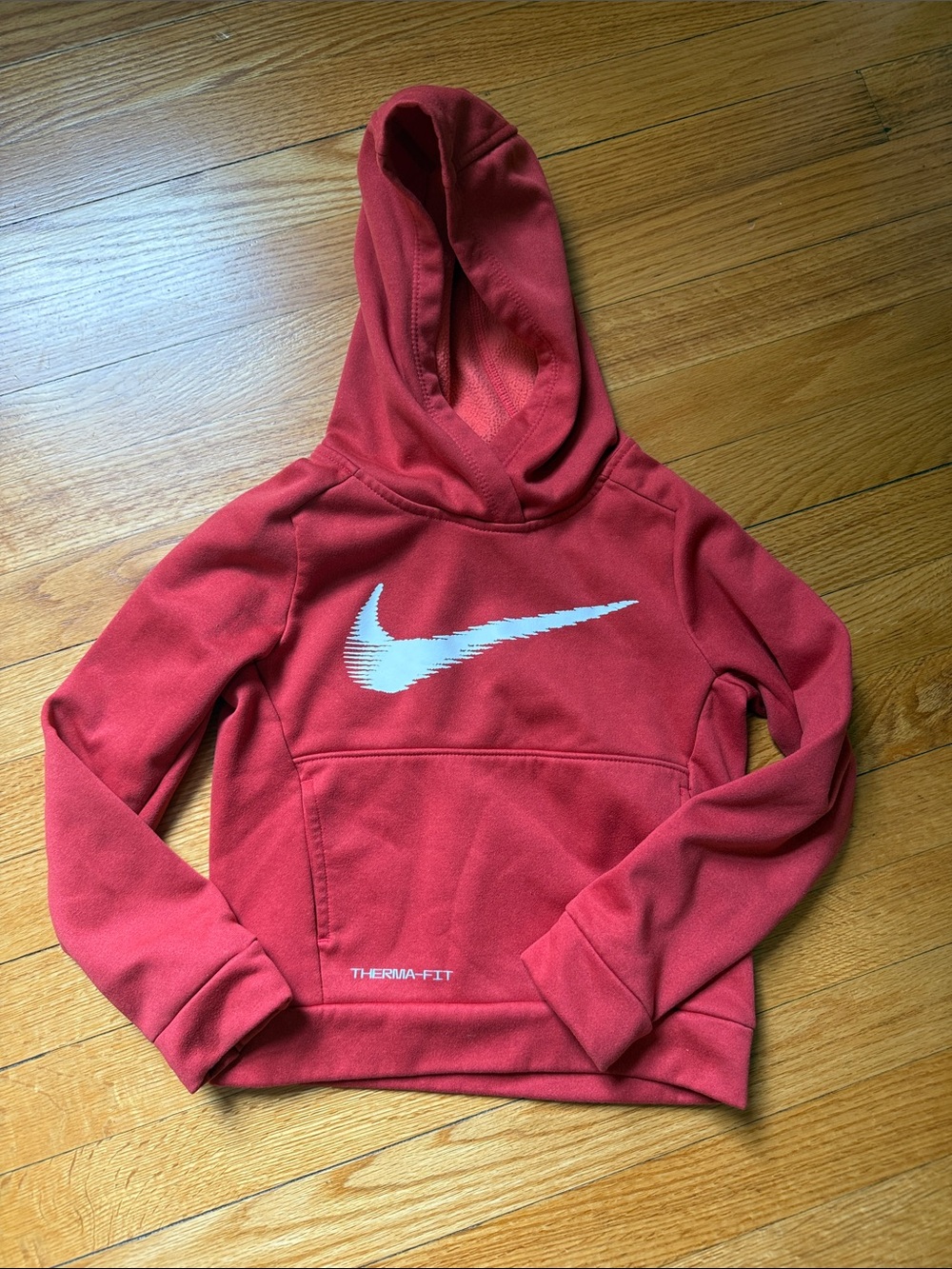 Nike Red Hoodie with White Swoosh